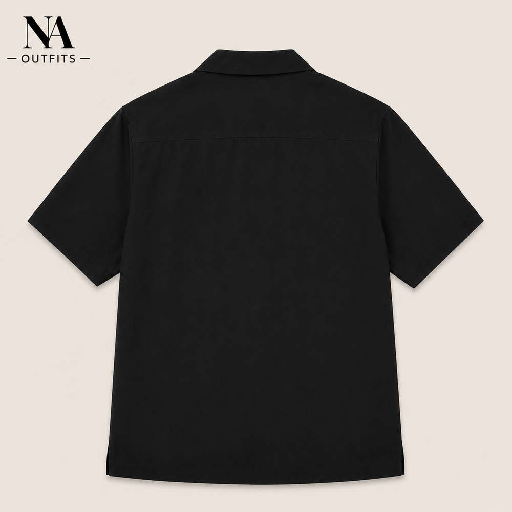 Black Resort Collar Shirt