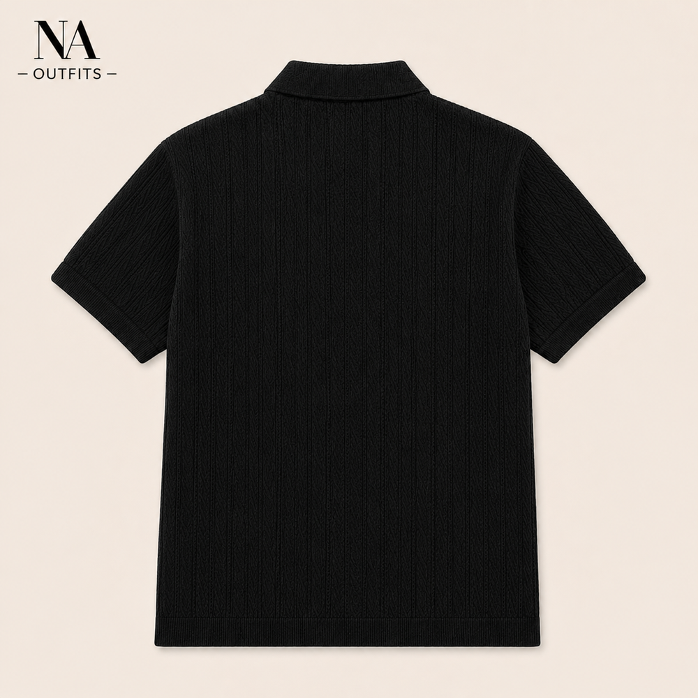 Black signature knit Polo