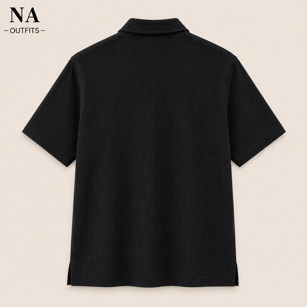 Black Buttoned Polo