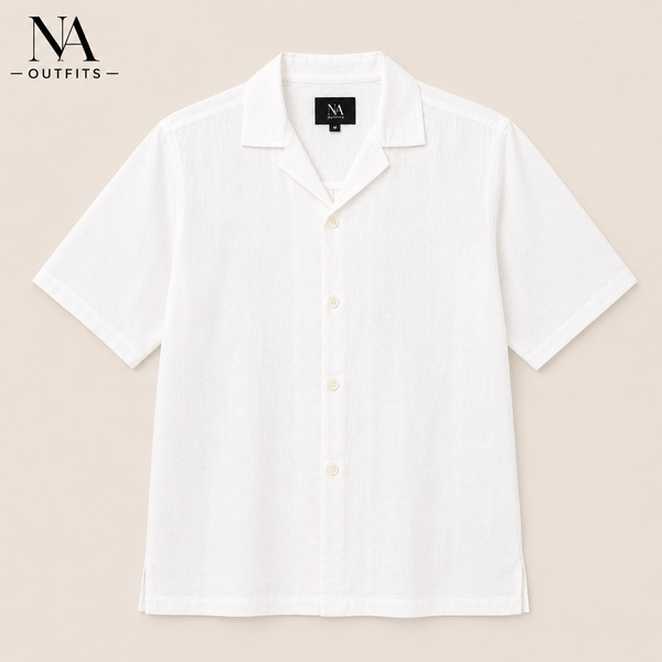 White Classic Resort Collar Shirt