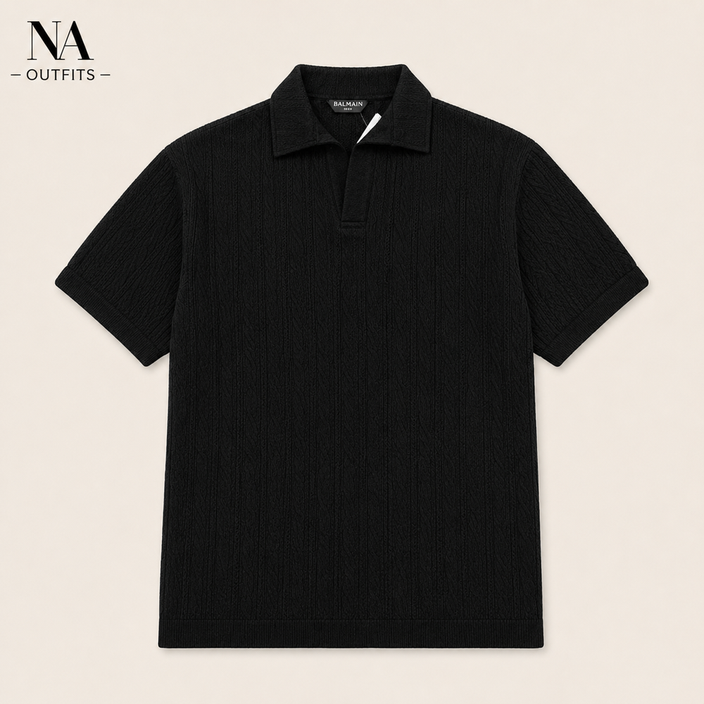 Black signature knit Polo