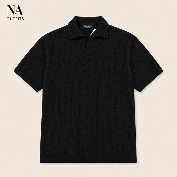 Black signature knit Polo