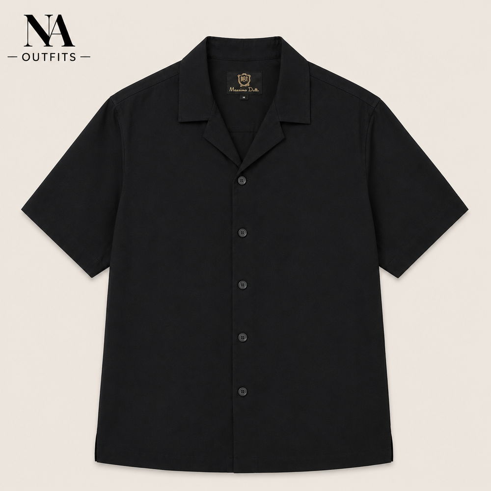 Black Resort Collar Shirt
