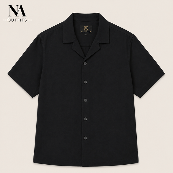 Black Resort Collar Shirt