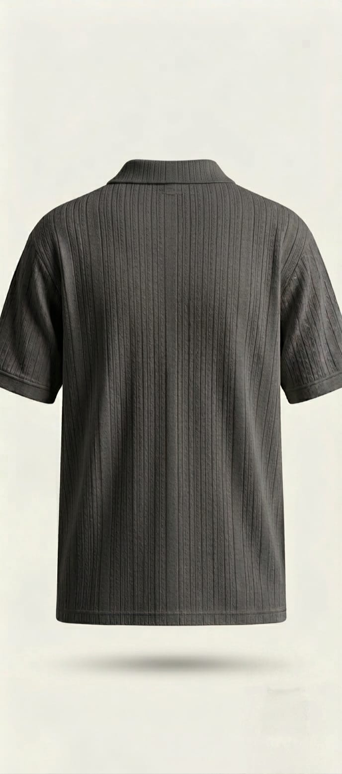Black Ribbed Polo