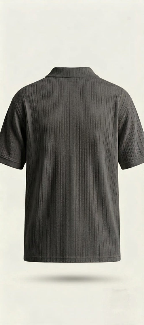Black Ribbed Polo