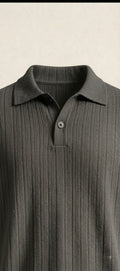 Black Ribbed Polo