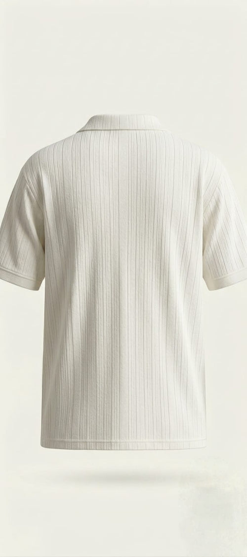 Ivory Ribbed Polo