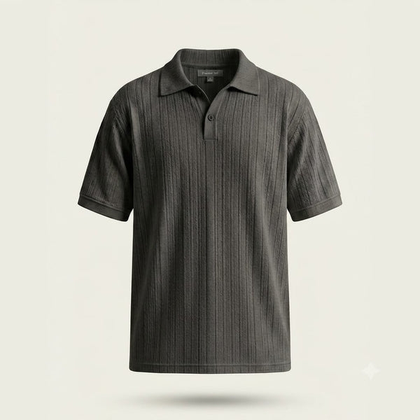 Black Ribbed Polo