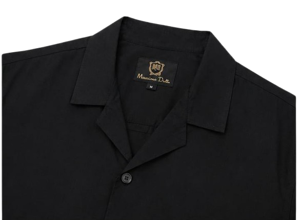 Black Resort Collar Shirt