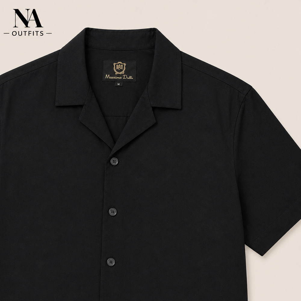 Black Resort Collar Shirt